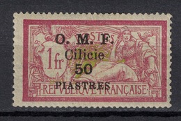 France Turkey Cilicie 1920, Overprint / Surcharge: OMF 50 P / 1 FR *, MH - Nuevos