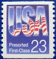1993 USA 23c Flag Presorted First Class Coil Stamp Sc#2608 Post - Francobolli