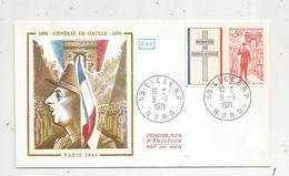 Fdc , Premier Jour D'émission , Général De GAULLE , Paris 1944 , LILLE R.P.. , 1971 - 1970-1979