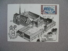 Carte Maximum  Belgique  1966  - Abbaye Du Val Dieu - 1961-1970