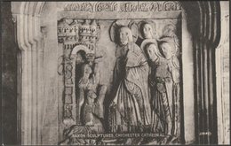 Saxon Sculptures, Chichester Cathedral, Sussex, 1928 - WH Barrett Postcard - Chichester