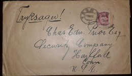 O) 1880 CIRCA.NORWAY, POST HORN NORGE IN SANS-SERIF CAPITALS SCT 25 10o Rose, FROM TROMSO TO USA - Cartas & Documentos