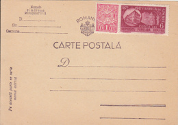 76236- REVENUE STAMP, BUCHAREST STAMPS FACTORY, STAMPS ON POSTCARD, 1947, ROMANIA - Storia Postale