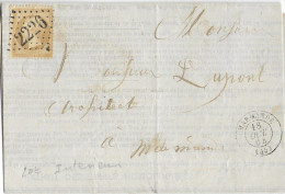 1864 - LOT ET GARONNE - LETTRE AVIS D'ARRIVAGE COLIS-POSTAUX Des CHEMINS DE FER DU MIDI De MARMANDE GC 2226 - Briefe U. Dokumente