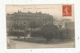 Cp , 93, PANTIN , Les Jardins De La Mairie , Voyagée 1917, Ed. Malcuit ,n° 4134 - Pantin