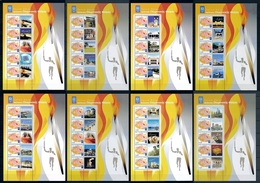 Greece 2004, Olympic Games In Athens Torch Relay 8 Sheets - Ungebraucht