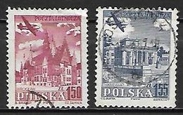 POLOGNE      -   Aéro  -   1954 .  Y&T N° 37 / 38 Oblitérés .  Avions - Oblitérés