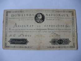 RARE ASSIGNAT 50 LIVRES EFFIGIE ROYALE 30/04/1792 LAFAURIE 153 - Assignats