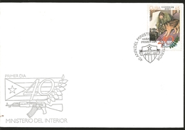 J) 2001 CUBA-CARIBE, 40th ANNIVERSARY OF THE MINISTRY OF THE INTERIOR, DOG, FDC - Brieven En Documenten