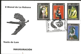 J) 2009 CUBA-CARIBE, X BIENNIAL OF HAVANA, CENTENNIAL OF THE BIRTH OF WIFREDO LAM, ABSTRACT PAINTINGS, MULTIPLE - Covers & Documents