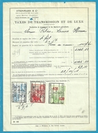 Fiscale Zegels 50 Fr + 9 Fr..TP Fiscaux / Op Dokument Douane En 1934 Taxe De Transmission Et De Luxe - Documents