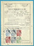 Fiscale Zegels 50 Fr + 20 Fr......TP Fiscaux / Op Dokument Douane En 1936 Taxe De Transmission Et De Luxe - Documents