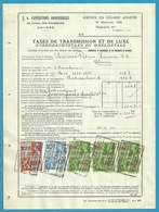 Fiscale Zegels 200 Fr + 10 Fr.+....TP Fiscaux / Op Dokument Douane En 1940 Taxe De Transmission Et De Luxe - Documents