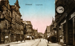 Detmold, Langestrasse, Geschäfte, Feldpost 1917 - Detmold