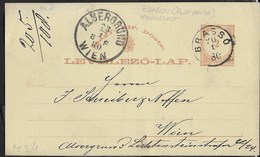 STORIA POSTALE ROMANIA - INTERO UNGHERESE (MICHEL P5) SPEDITO DA BRASSO(BRASSOV) 20.2.1880 PER WIEN - Postmark Collection