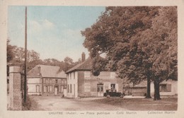 LHUITRE - LA PLACE PUBLIQUE - LE CAFE MARTIN - BELLE CARTE - SEPIA - DES ANNEES 50 - 2 SCANNS - TOP !!! - Mussy-sur-Seine