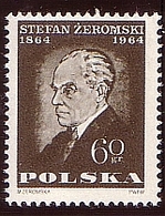 Poland 1964 M 1527 Writer, S. Zeromski, Nobel Prize.  MHN** W1047 - Unused Stamps