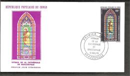 FDC 1970 VITRAIL DE LA CATHEDRALE DE BRAZZAVILLE - FDC