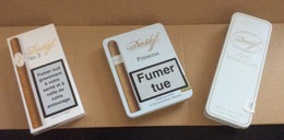 Lot De 4 Boites (vides)  Davidoff : Primeros & Long Panatellas (fer) - Mini Cigarillos (Bois) & N°3 (Carton) - Boites à Tabac Vides