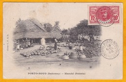 1908 - CP De Porto Novo, Dahomey Vers Douala, Cameroun, Occupation Allemande Via Lagos, Nigeria - Briefe U. Dokumente