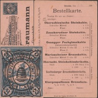 Poste Privée De Dresde 1894. Entier Timbré Sur Commande Réimprimé Sur Entier Ancien. Abeille, Ruche Charbon Bois Brûler - Altri & Non Classificati