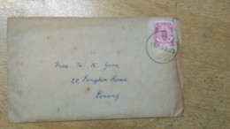Cover Envelope Sultan Idris Perak  PMK 10c 1955 Malaya Malaysia - Perak