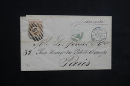 ESPAGNE - Lettre De Barcelone Pour Paris En 1871 , Marque D 'entrée " Espagne 4 Le Perthuis " - L 23511 - Cartas & Documentos