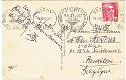 O.MEC KRAG VICHY SUR CPA TARIF BELGIQUE - Mechanical Postmarks (Other)