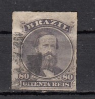 Brésil  Empereur Pedro II   Percé En Ligne  YT N°33 - Gebraucht