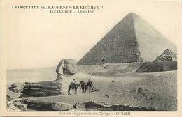 Pays Div- Ref R116- Egypte - Egypt -sphinx Et Pyramide De Cheops -guizeh - Publicité Cigarettes Ed Laurens *dhedive* - Sphinx