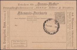 Allemagne 1897. Poste Locale Privée De Bonn. Café Torréfaction à La Vapeur. Peintre Pour Enseignes. Maître Tailleur - Autres & Non Classés