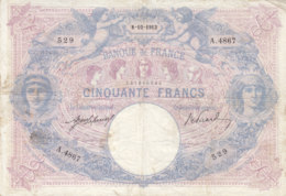 Billet 50 F Bleu Et Rose Du 8-10-1913 FAY 14.26 Alph. A.4867 Bel état - 50 F 1889-1927 ''Bleu Et Rose''