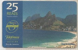 LSJP BRAZIL PHONECARD BEACH IPANEMA RIO DE JANEIRO CELL PHONE TELEFONICA - Brasilien