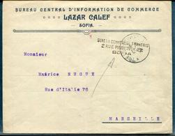 BULGARIE - LETTRE EN FRANCHISE DU " BUREAU COMMERCIAL FRANCAIS DE SOFIA " OBL TRESOR & POSTE LE 4/6/1919 - TB - Guerre