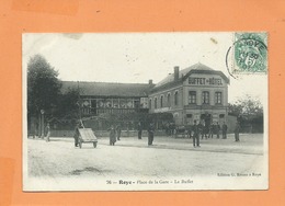 CPA  - Roye - Place  De La Gare  -  Le Buffet - Roye