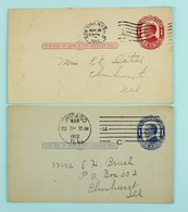 Deux Entiers Postaux 1912 Mc Kinley 1c Bleu Et Rouge, OMEC New-York Et Chicago - Covers & Documents