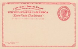 Sc#UY11 Unused Postal Stationery Reply Card Attached 2c+2c 1924 Issue - 1921-40