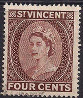 St Vincent 1955 - 63 QE2 4ct Brown SG 192 ( J1228 ) - St.Vincent (...-1979)