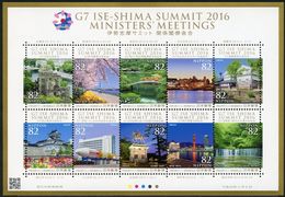 Japan 2016 G7 Ise-Shima Summit Minister's Meetings Stamp Sheetlet (Limited Edition) MNH - Neufs