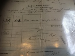 Document Transport Gosselies Morlet Joseph Par Chemin De Fer + FRANCO 1876 - 1800 – 1899