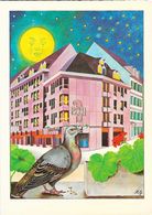 Hotel Basel Am Spalenberg - Illustration Mario Grasso (M.G.) Pigeon Au Claire De Lune - Carte Non Circulée - Alberghi & Ristoranti