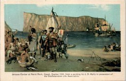 Canada - Jacques Cartier Et Percé Rock , Gaspé , Québec 1534 , From Painting By J.D. Kelly In Possession Of The Confeder - Gaspé