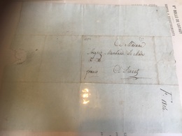 Lettre De Namur Pour Dînant 1814 + Griffe Franco Manuscrite - 1794-1814 (Periodo Frances)