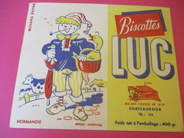 Buvard/Biscottes/LUC//CHATEAUROUX/400 Gr/Normandie /SOFOGA//Vers 1940-60  BUV391 - Bizcochos