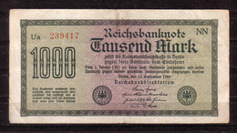 134d * REICHSBANKNOTE * 239417  * EIN TAUSEND MARK/1000 * GEBRAUCHT ** !! - 1.000 Mark