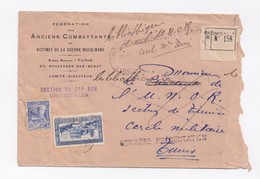 ENVELOPPE RECOMMANDEE DE GROMBALIA POUR TUNIS DU 12/01/1937 - Briefe U. Dokumente