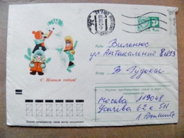 Cover Ussr Postal Stationery 1973 New Year Snowman Children - 1970-79