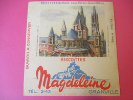 Buvard/Biscottes/MAGDELEINE/Monuments N°9/CAEN Abbaye Aux Moines/370 Gr/GRANVILLE/Manche/NORMANDIE/Vers 1940-60  BUV407 - Zwieback
