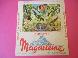 Buvard/Biscottes/MAGDELEINE/Passereaux N°14/Mésanges/370 Gr/GRANVILLE/Manche/NORMANDIE/Vers 1940-60  BUV412 - Biscotti