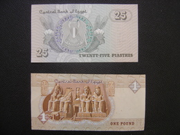 Billet EGYPTE 2 CENTRAL BANK OF EGYPT 25 PIASTRES ONE POUND - Suráfrica